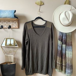 🫒Olive green tunic light knit sweater Xl pit 22”